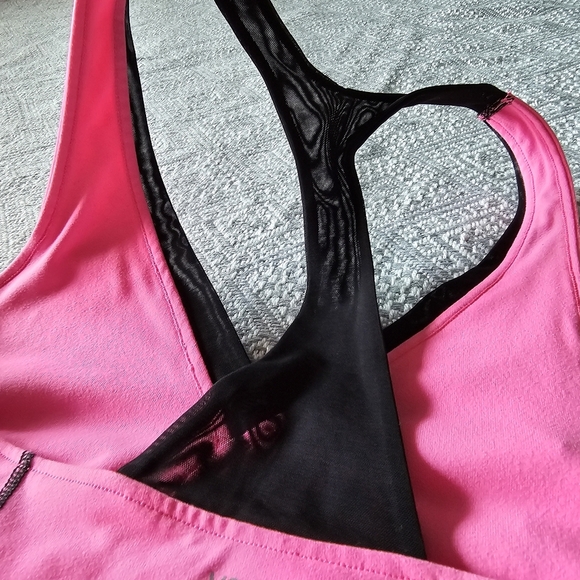 VSX Victoria Secret Racerback Tank Pink and Black W/ Built-in Sports Bra - Small - Picture 7 of 16